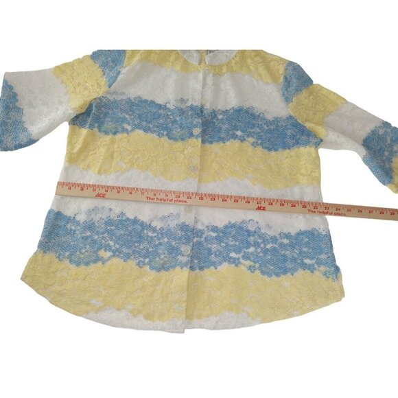 Draper's & Damon's  Women's Multicolor Lace   Button Up  Top size XL - Picture 8 of 12